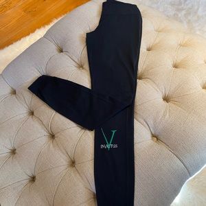 Black Nike dri fit leggings with Invictus logo, size small, 28”.
